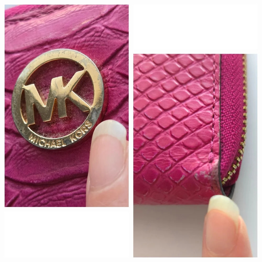 Michael Kors Fuchsia Pink Python Snakeskin Emboss… - image 6